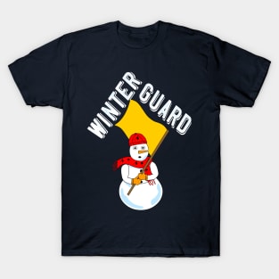 Winter Guard Snowman Rough White Text T-Shirt